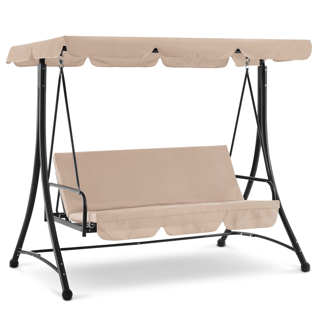 MCombo 3 Seat Patio Swings with Adjustable Canopy, Reclining Porch Swing, 4089