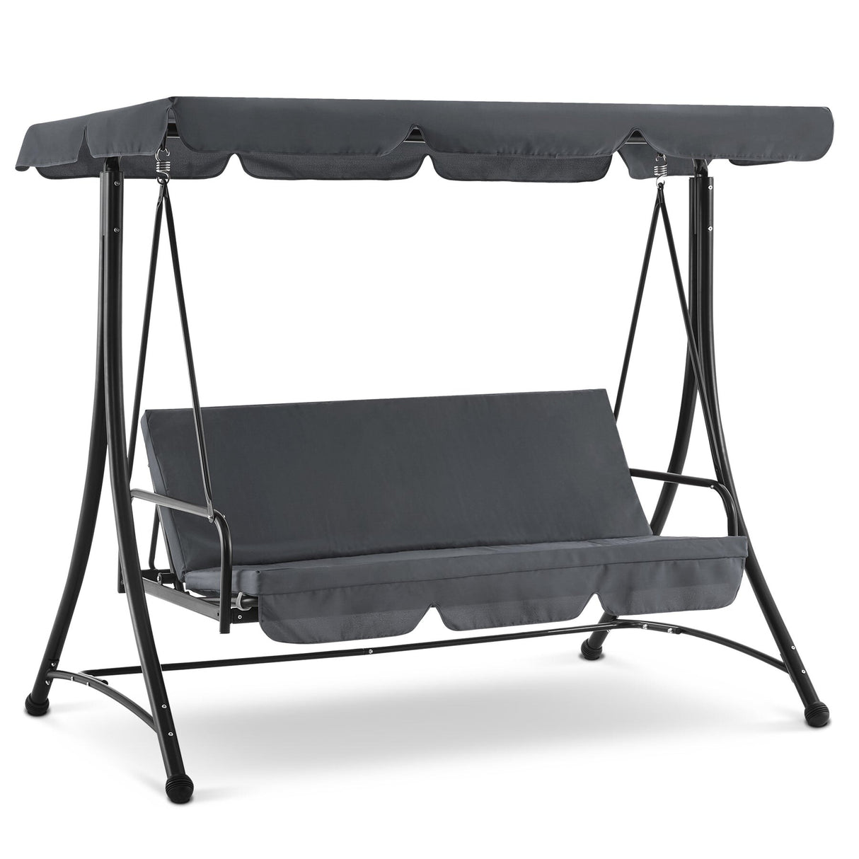 MCombo 3 Seat Patio Swings with Adjustable Canopy, Reclining Porch Swing, 4089