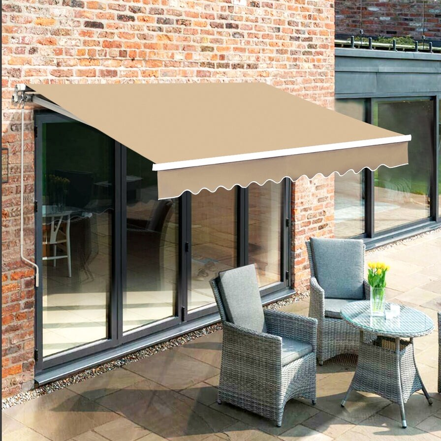 MCombo 12x10 Feet Polyester Fabric Replacement for Retractable Awning