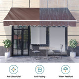 MCombo 12x10 Feet Polyester Fabric Replacement for Retractable Awning