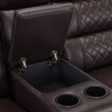 MCombo Power Reclining Loveseat Sofa with Adjustable Headrests and Console, Home Theater Seating with Armrest Storage HTS480