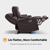 MCombo Power Reclining Loveseat Sofa with Adjustable Headrests and Console, Home Theater Seating with Armrest Storage HTS480