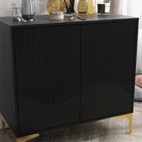 MDF 2 Door Accent Cabinet with Adjustable Shelf and Metal Feet