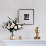 MEDA BLOOMS Real Touch Rose Arrangement in Glass Vase