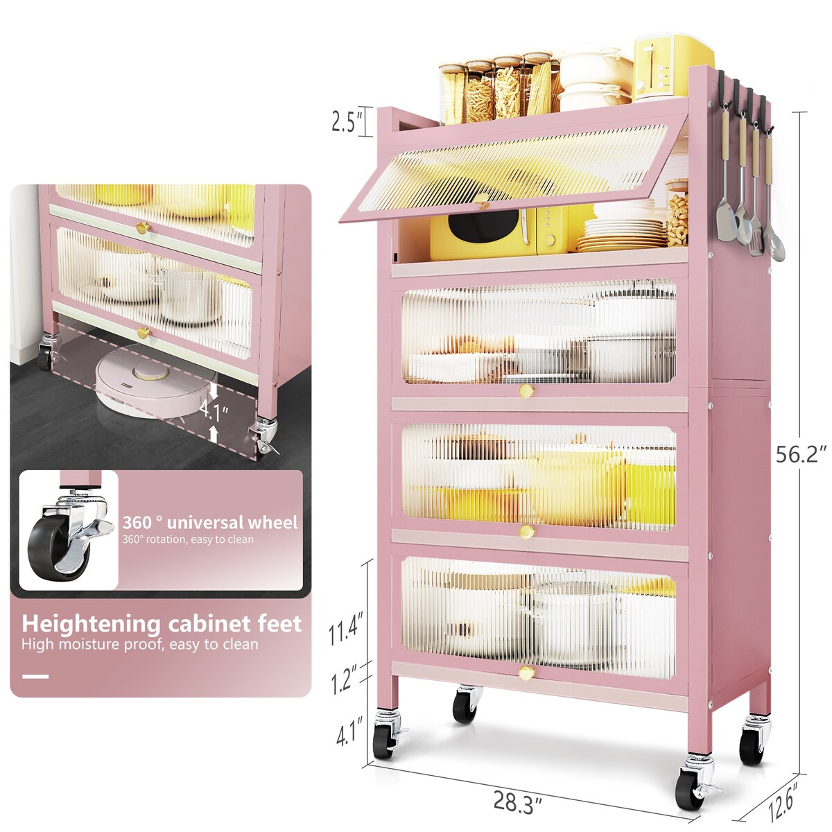 MEGA CASA 5 - Layer Steel Accent Cabinet with Door - N/A