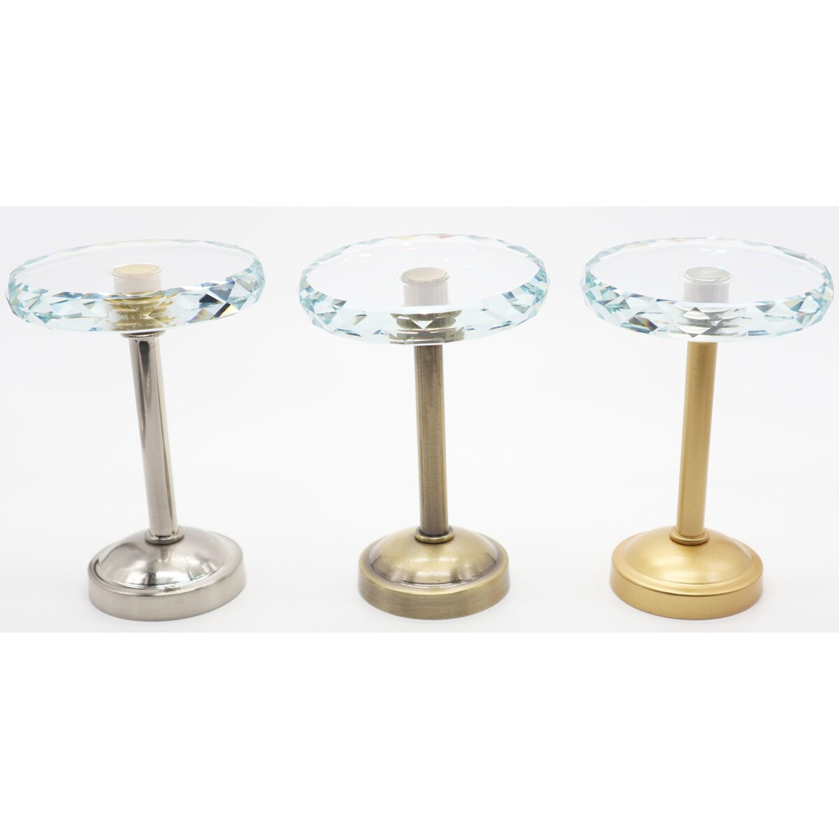 MERIVILLE Set of 2 Cut Crystal Window Drapery Medallion Holdbacks