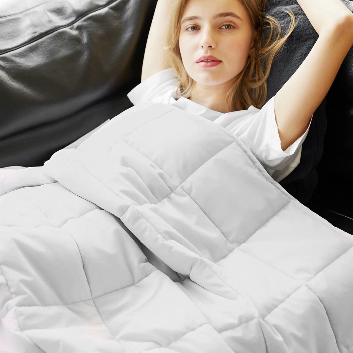 MERRYLIFE Cooling Weighted Blanket 12 lbs 48" X 72" Twin Size Adult