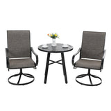 MAISON ARTS 3-Piece Metal Bistro Round Patio Dining Set