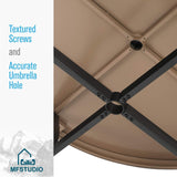 5-Piece Outdoor Patio Dining Set, 1 Metal Round Table with a 1.6" Umbrella Hole & 4 Textilene Chairs