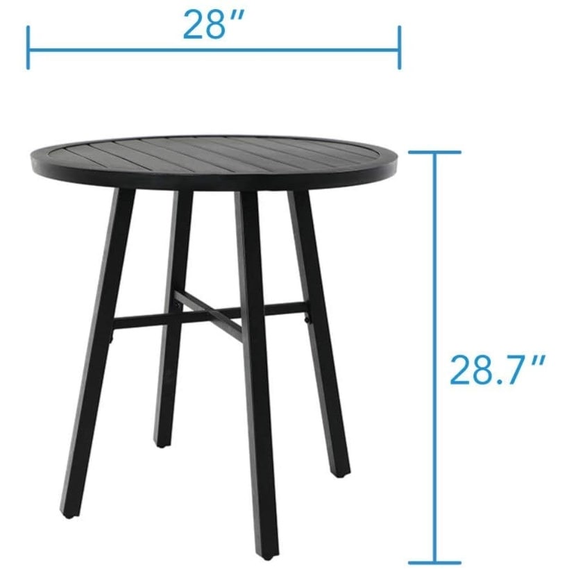 MAISON ARTS Outdoor Bistro Table Round Metal Patio Dining Table Small Side End Table Outdoor Furniture Table