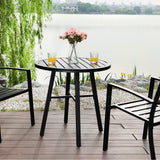 MAISON ARTS Outdoor Bistro Table Round Metal Patio Dining Table Small Side End Table Outdoor Furniture Table