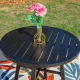 MAISON ARTS Outdoor Bistro Table Round Metal Patio Dining Table Small Side End Table Outdoor Furniture Table