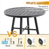 MAISON ARTS Outdoor Bistro Table Round Metal Patio Dining Table Small Side End Table Outdoor Furniture Table
