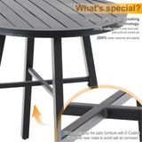 MAISON ARTS Outdoor Bistro Table Round Metal Patio Dining Table Small Side End Table Outdoor Furniture Table
