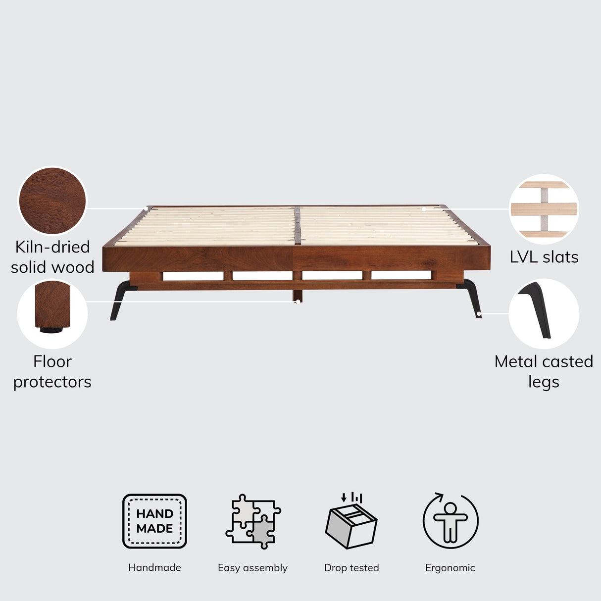 MH London Nelson Mango Rustic Wood Queen-size Platform Bed