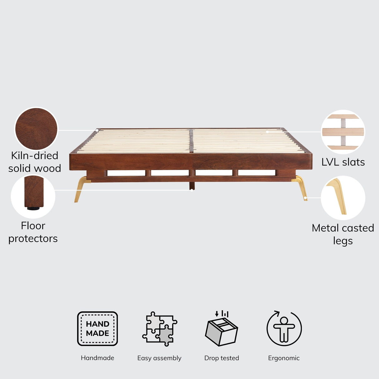 MH London Nelson Mango Rustic Wood Queen-size Platform Bed