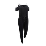 MICHAEL Michael Kors Women's Chain Cold-Shoulder Jumpsuit (XS, Black)