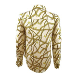 MICHAEL Michael Kors Women's Chain Logo-Print Button Shirt (XS, White)