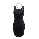 MICHAEL Michael Kors Women's Chain Necklace Mini Dress (S, Black)