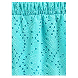 MICHAEL Michael Kors Women's Eyelet Smocked Peasant Dress (XS, Turquoise)