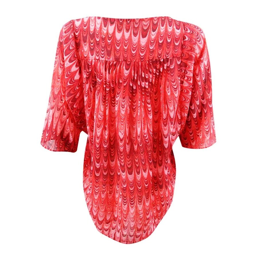 MICHAEL Michael Kors Women's Marbled-Print Pleated Top