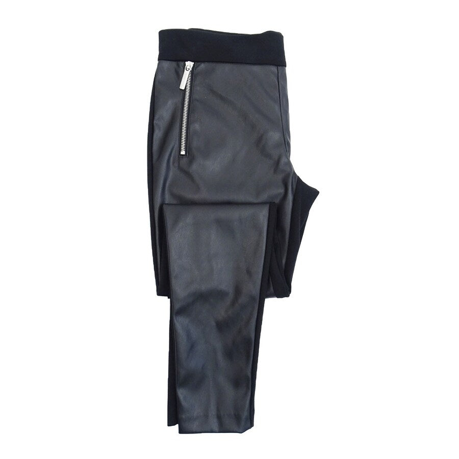 MICHAEL Michael Kors Women's Plus Mixed-Media Skinny Pants (2X, Black)