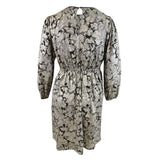 MICHAEL Michael Kors Women's Plus Paisley Cinch-Waist Dress (0X, Black/Silver)