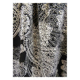 MICHAEL Michael Kors Women's Plus Paisley Cinch-Waist Dress (0X, Black/Silver)