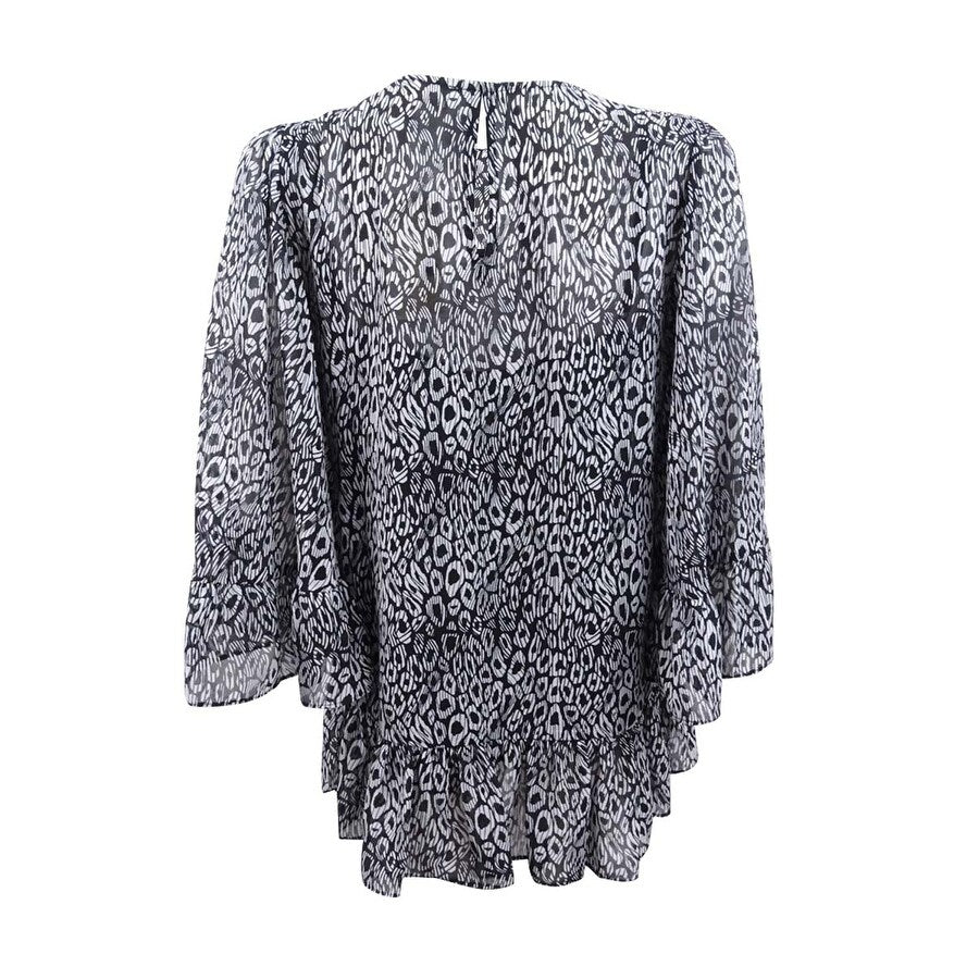 MICHAEL Michael Kors Women's Printed Ruffled Top