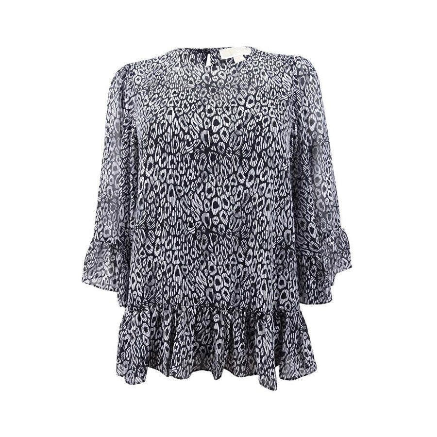 MICHAEL Michael Kors Women's Printed Ruffled Top