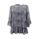 MICHAEL Michael Kors Women's Printed Ruffled Top