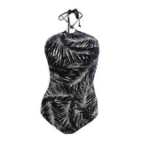 MICHAEL Michael Kors Women's Ring Hardware Halter One-Piece Swimsuit (4, Black)
