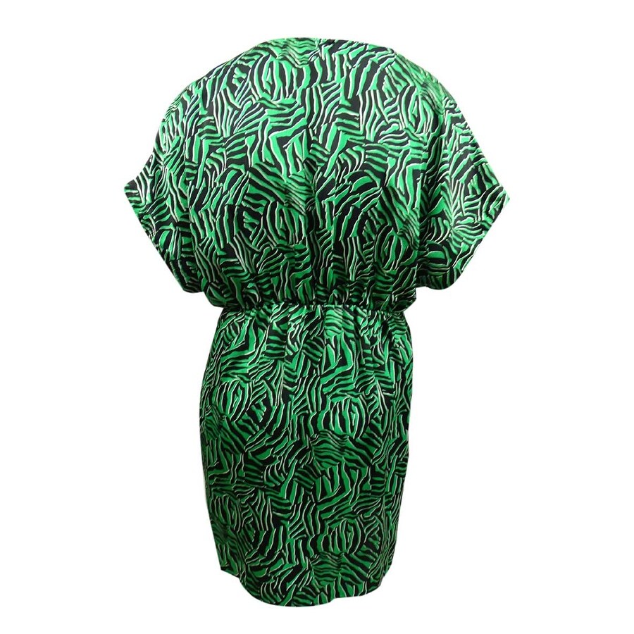 MICHAEL Michael Kors Women's Zebra-Print Tie Dress (S, Spring Green)
