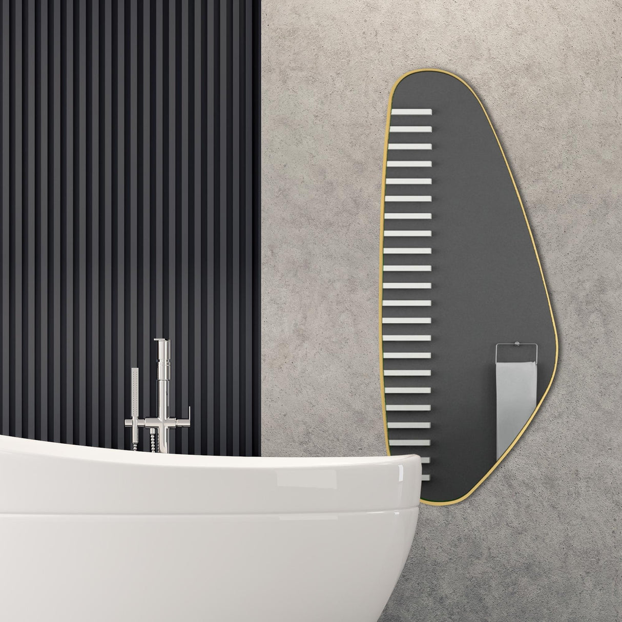 Asymmetrical Irregular Aesthetic Wall Mirror - 50 x 20 Inches