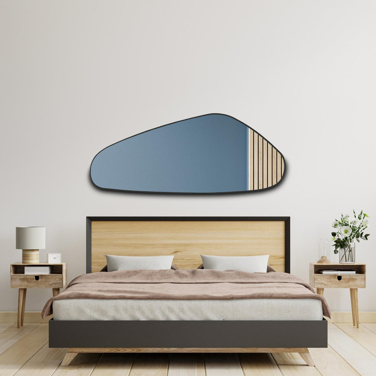 Asymmetrical Irregular Aesthetic Wall Mirror - 50 x 20 Inches