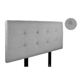 MJL Furniture Ali Button Tufted Dark Grey Upholstered Headboard