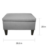 MJL Furniture Wood Polyester-upholstered Storage Ottoman