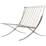 MLF Pavilion White Chair and Ottoman Set Italian Leather.