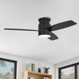 MLiAN 44" LED Flush Mounted Ceiling Fan with Remote ，3 Reversible Plywood Blades - 44