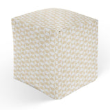 MOD SQUAD OATMEAL AND WHITE Square Pouf By Kavka Designs