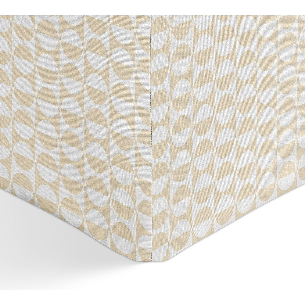 MOD SQUAD OATMEAL AND WHITE Square Pouf By Kavka Designs