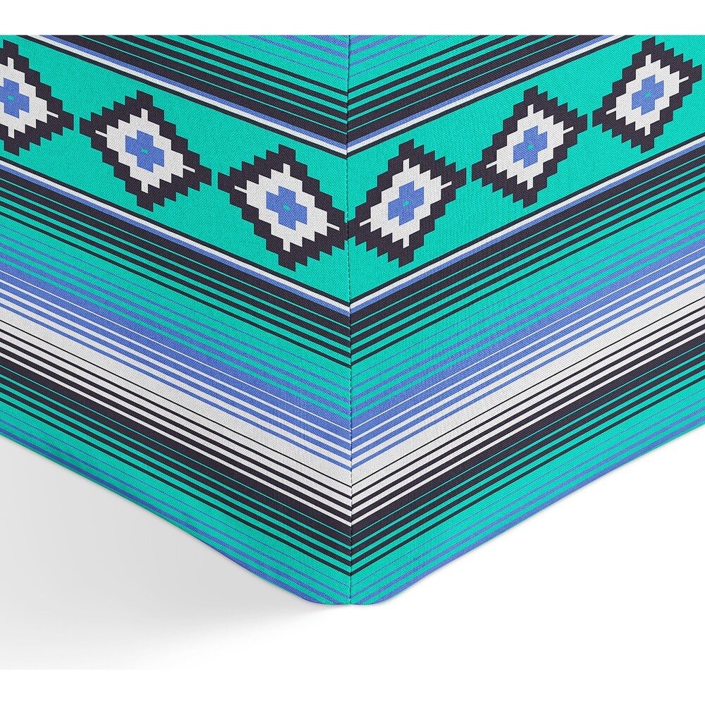 MODERN SERAPE TEAL Square Pouf By Kavka Designs