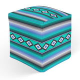 MODERN SERAPE TEAL Square Pouf By Kavka Designs