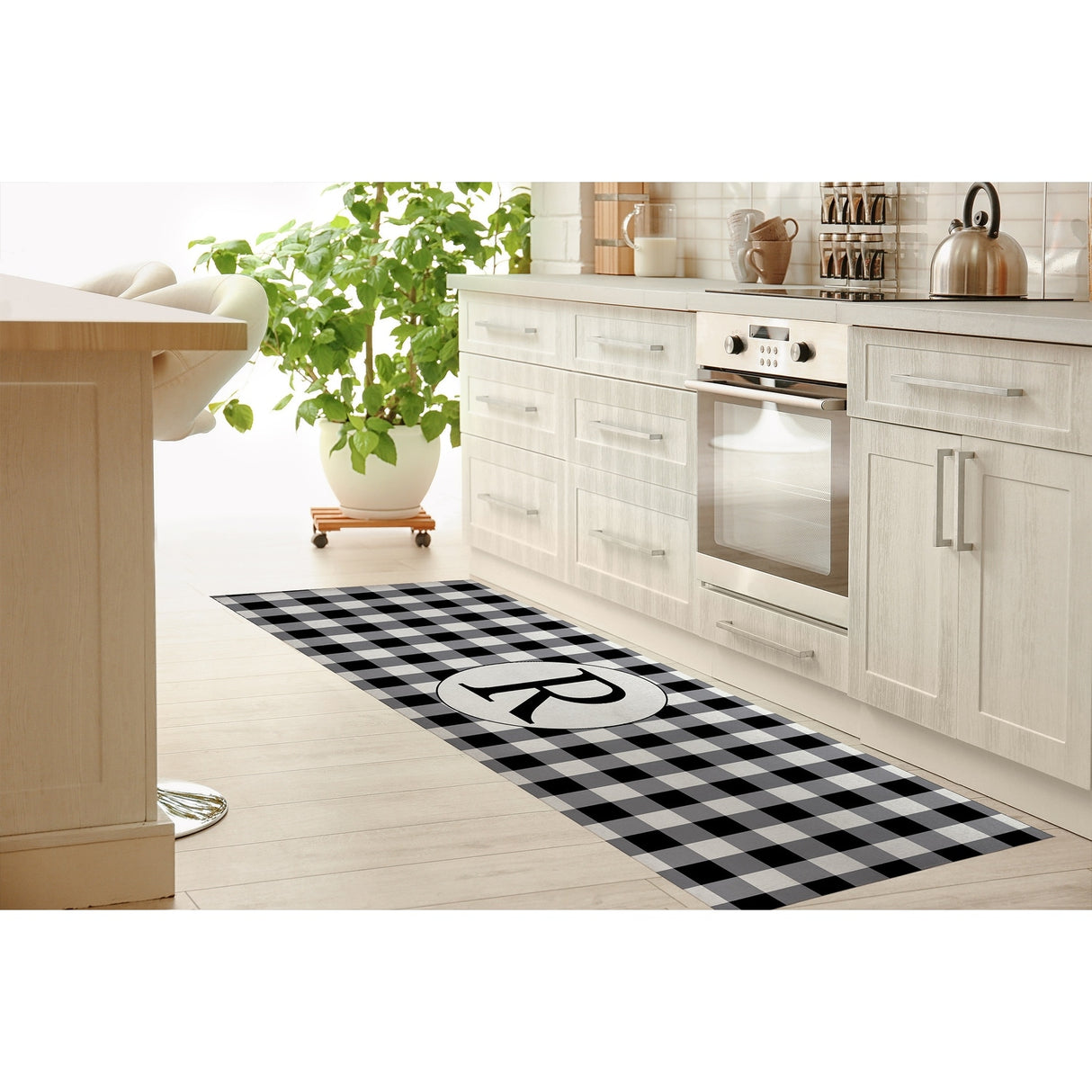 MONO BLACK & WHITE R Kitchen Mat By Kavka Designs