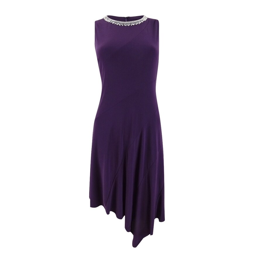 MSK Women's Embellished Asymmetric Midi Dress