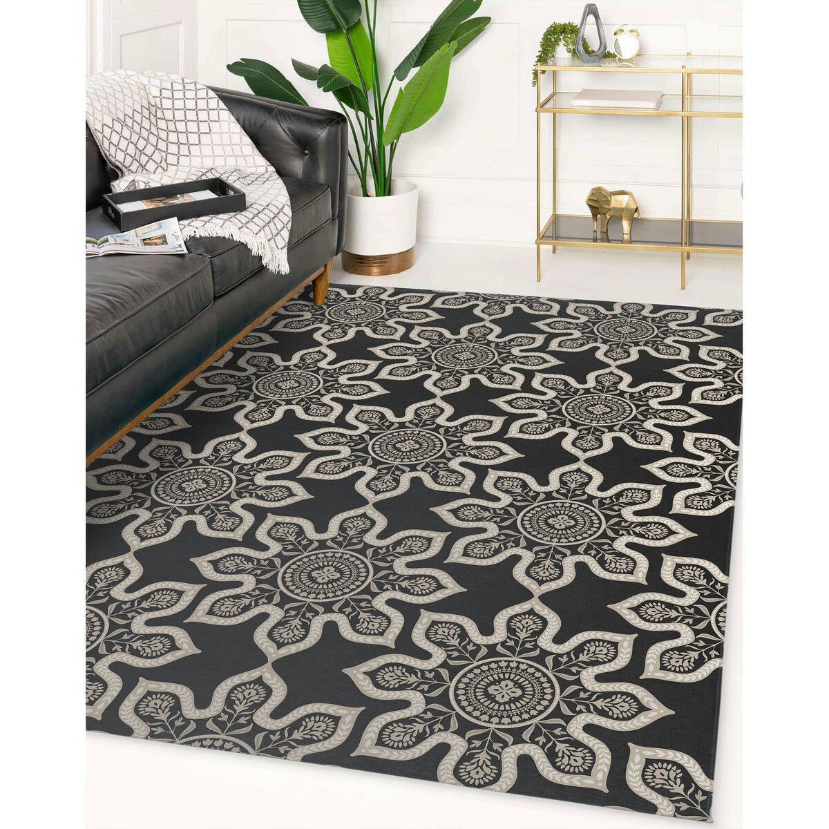 MULTI MANDELA CHARCOAL Area Rug By Kavka Designs