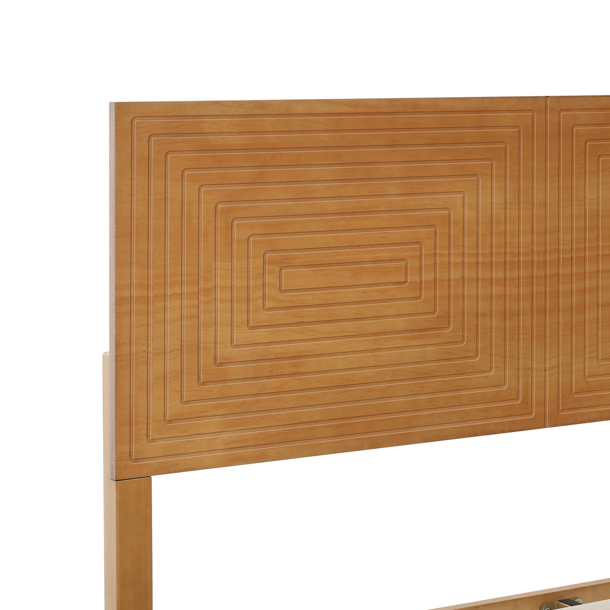 MUSEHOMEINC Mid Century Modern Solid Wood Platform Bed,Bed Frame with Adjustable Height Headboard,No Box Spring Needed