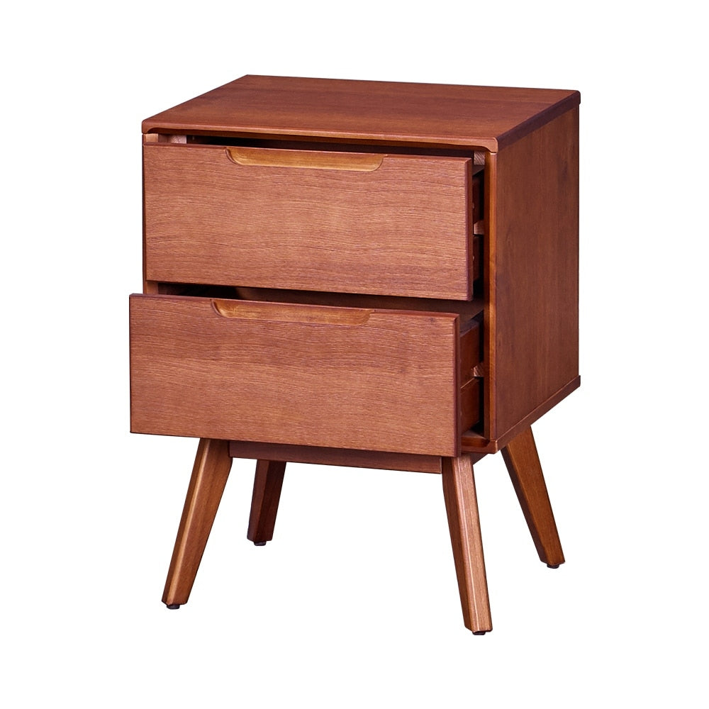 MUSEHOMEINC Mid Century Solid Wood Walnut Nightstands with 2 Drawers ,Stylish Nightstand for Bedroom