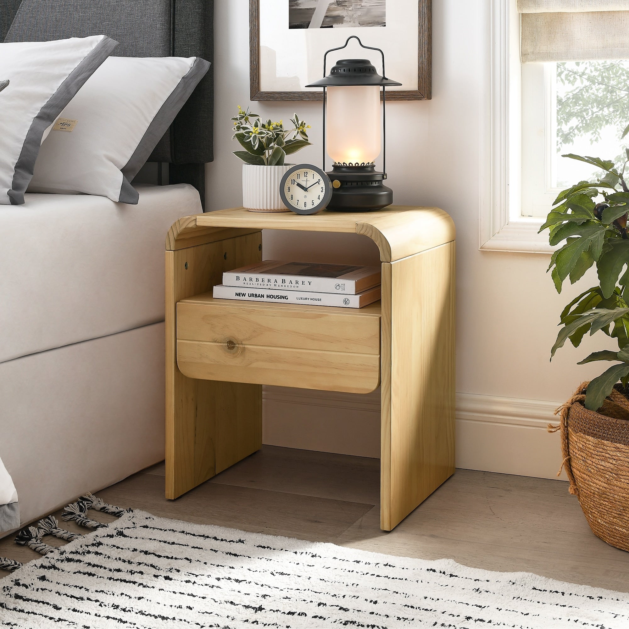 Solid wood nightstand discount