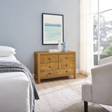 MUSEHOMEINC Rustic Wood with 5-Drawer Dresser,Storage Night Stand,Round Metal knobs,Rustic Oak Finish